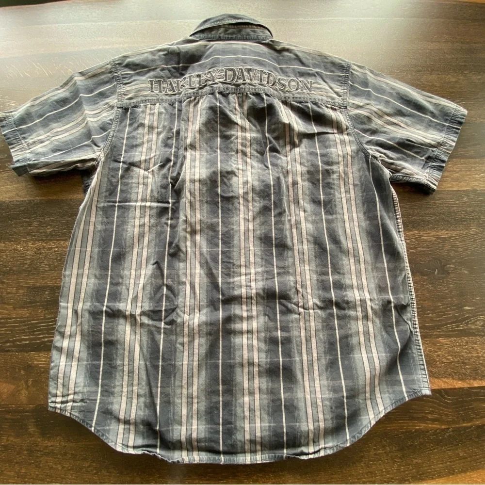 Harley Davidson Inside Passage Ketchikan Alaska Short Sleeve Button Down Shirt